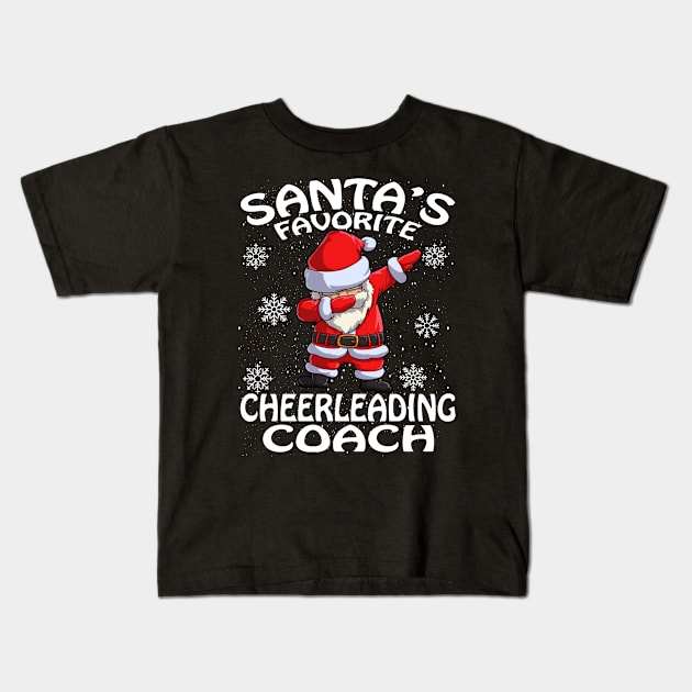 Santas Favorite Cheerleading Coach Christmas Kids T-Shirt by intelus